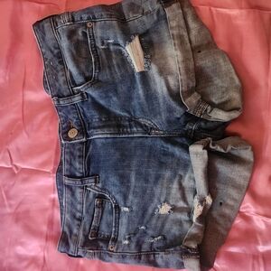 Express Blue Jeans with Distressed Details